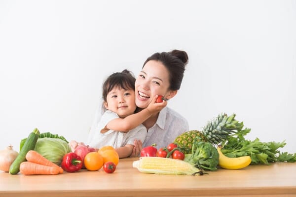 親子と野菜