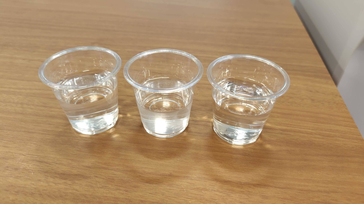 3種類の水の写真