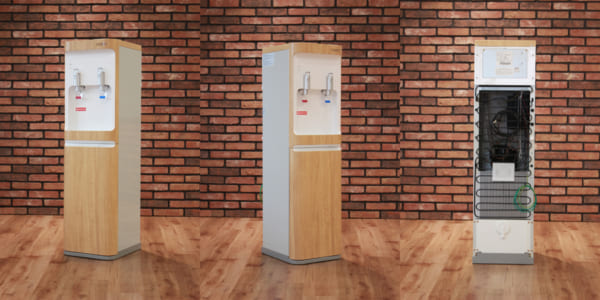 コスモウォーターのウォーターサーバー Smartプラスの左右と背面の写真