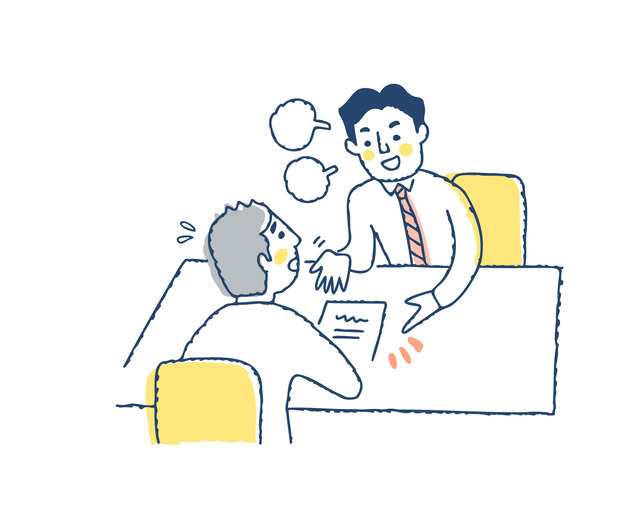 営業をする場面のイラスト