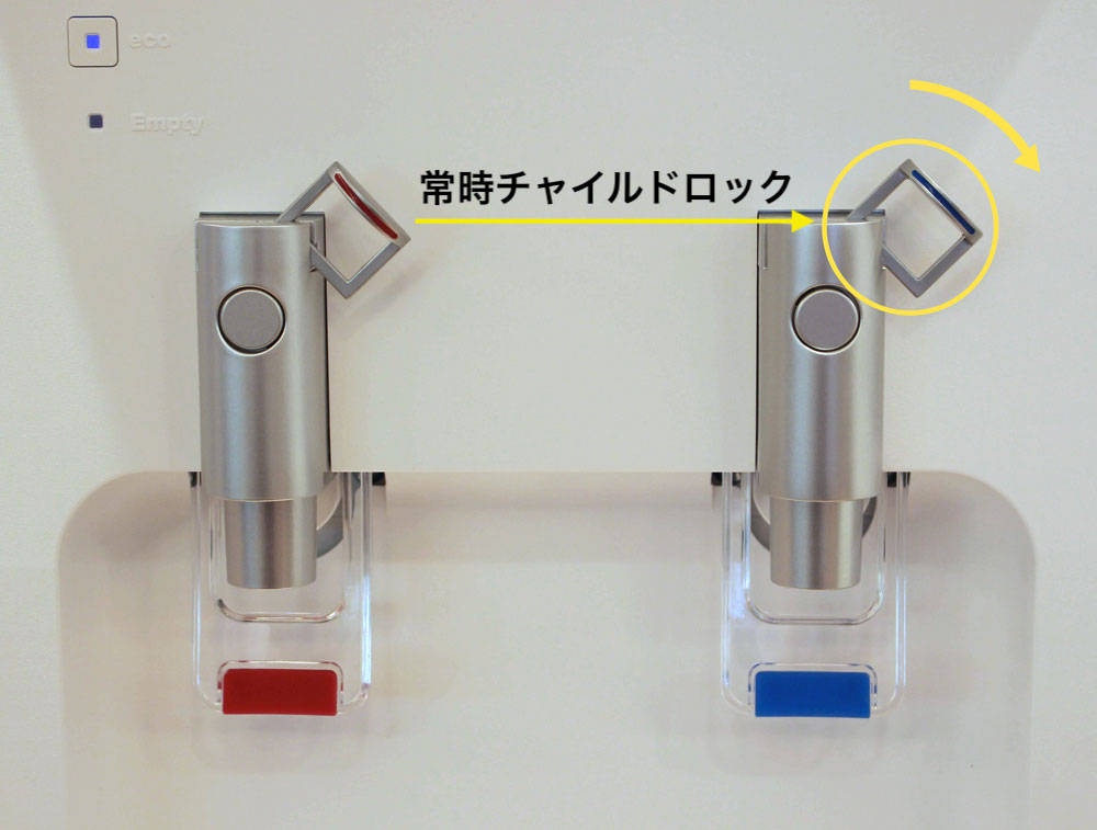 ミズコム編集部が撮影したチャイルドロック解除方法